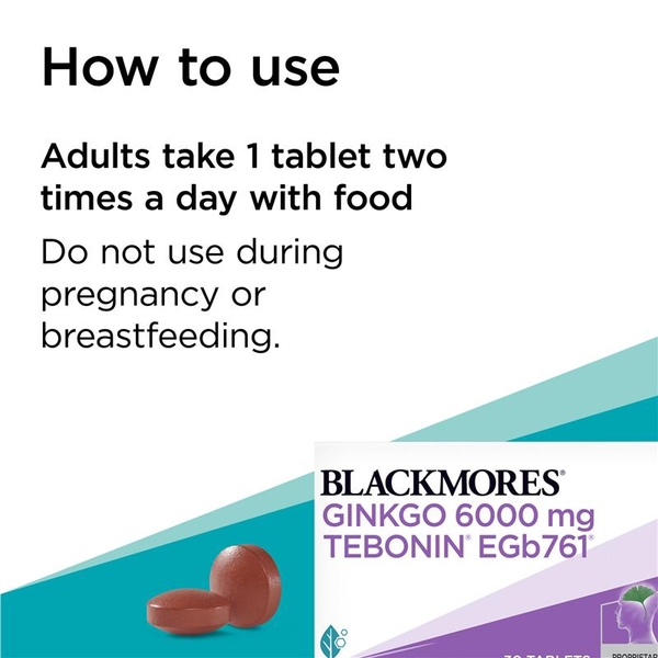 Viên uống bổ não Blackmores Ginkgo 6000mg 30 viên
