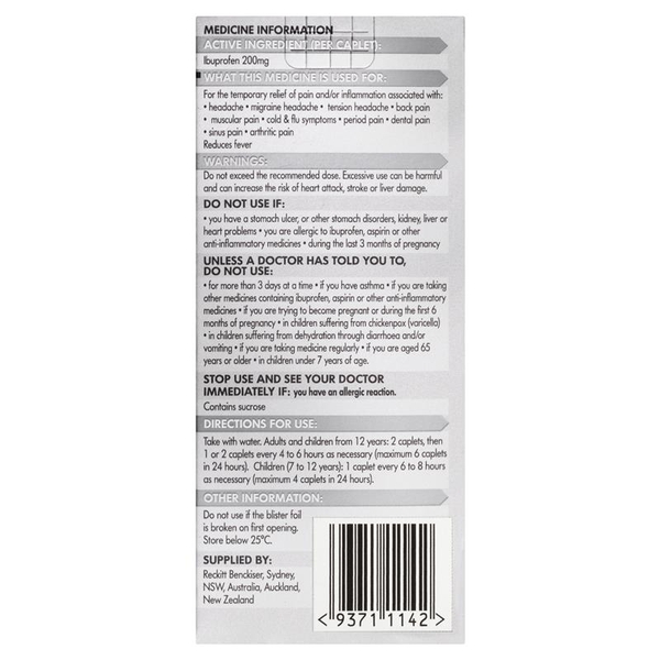Viên uống giảm đau Nurofen Ibuprofen Pain Relief Tablets 200mg 24 viên