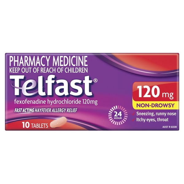 Viên uống giảm dị ứng Telfast Hayfever Allergy Relief 120mg Non-Drowsy