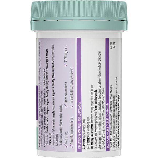 Swisse Kids Rest & Restore hỗ trợ giấc ngủ ngon cho bé 60 viên