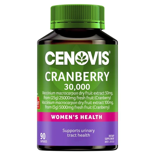 Viên uống hỗ trợ đường tiết niệu Cenovis Cranberry 30,000mg for Women's Health