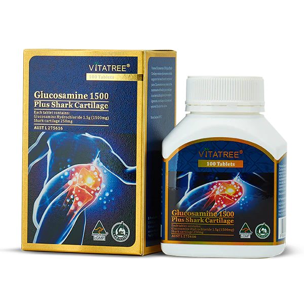 Viên uống bổ khớp Vitatree Glucosamine 1500mg Plus Shark Cartilage 250mg 100 viên