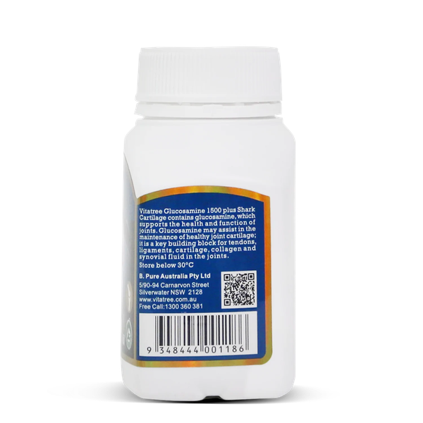 Viên uống bổ khớp Vitatree Glucosamine 1500mg Plus Shark Cartilage 250mg 100 viên