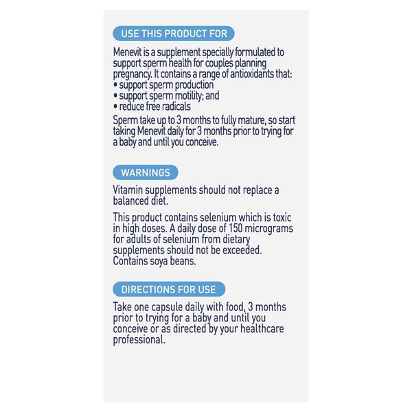 Menevit Pre-Conception Sperm Health cho nam giới