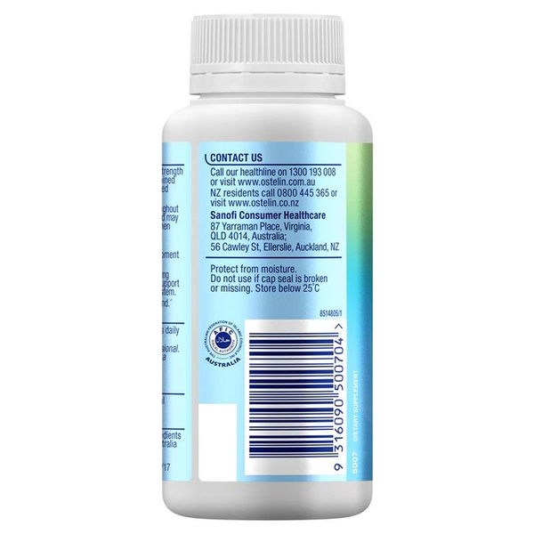 Canxi Ostelin Calcium & Vitamin D3 Chewable của Úc 60 viên