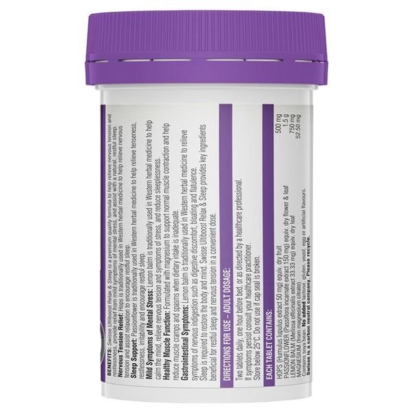 Swisse Ultiboost Relax & Sleep giúp thư giãn & ngủ ngon 60 viên