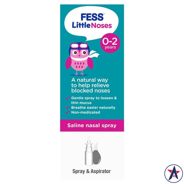 Xịt mũi cho bé Fess Little Noses Saline Nose Spray + Aspirator 15ml