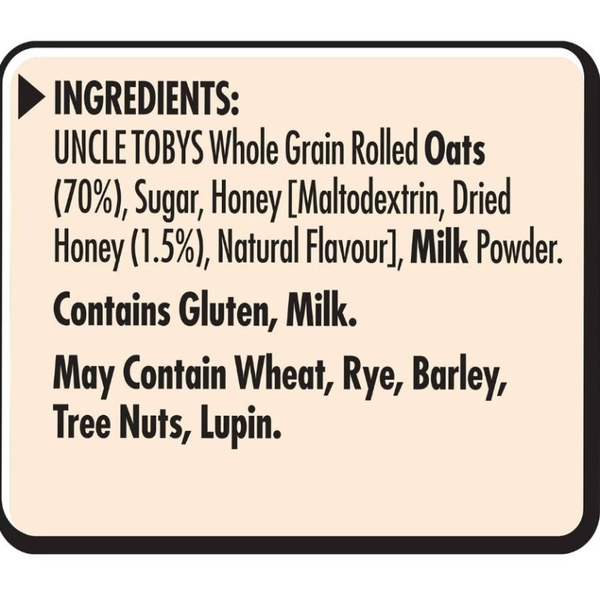 Yến mạch ăn liền vị mật ong Uncle Tobys Oats Quick Sachets Big Bowl 368g