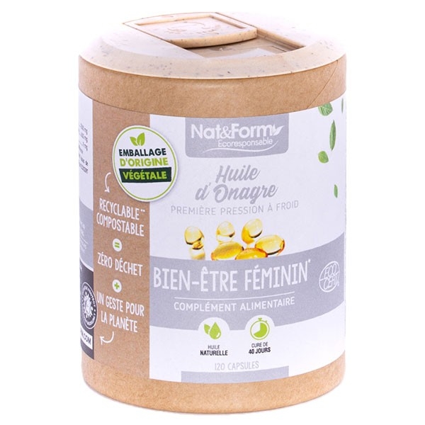 Nat&Form Ecoresponsable Huile D'onagre Bio Vitamin E