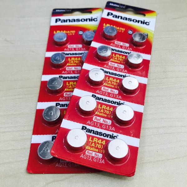 Pin nút dẹp nhỏ Panasonic LR44 (A76) (cục)