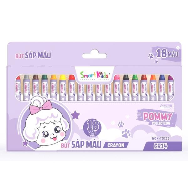 Bút sáp 18 màu Pommy CR14