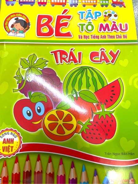 Bé tập tô màu và học tiếng anh theo chủ đề trái cây