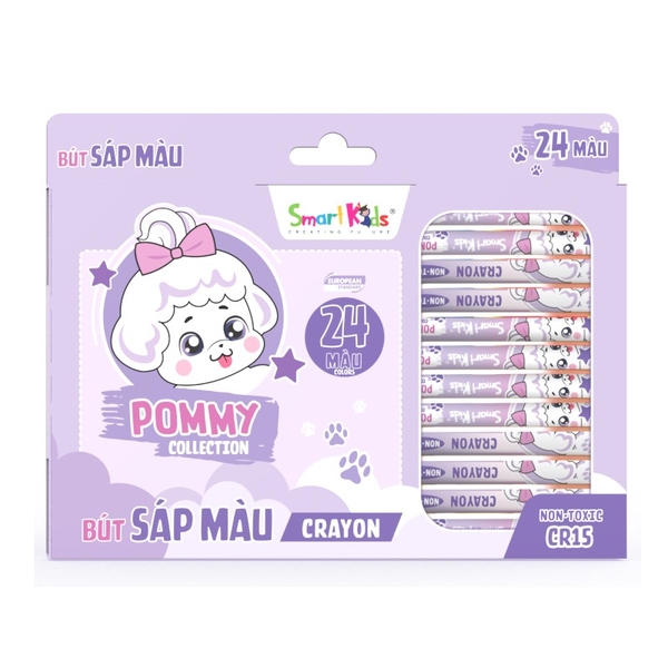 Bút sáp 24 màu Pommy CR15