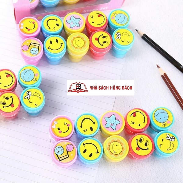 Bộ đóng dấu mặt cười 6610 (10 cái)