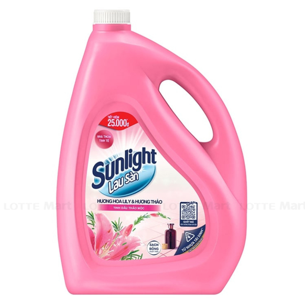 Nước lau sàn Sunlight 3.6L (SUNLIGHT NLS Tinh dầu thảo mộc h.Lily Hương thảo 3.6kg) Hương lily