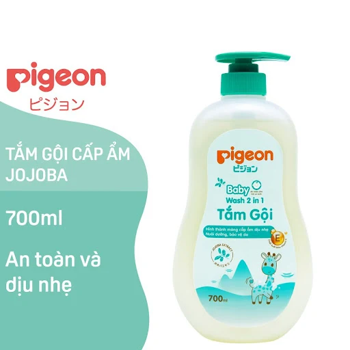 Sữa tắm gội dưỡng ẩm Pigeon 700ml (TẮM GỘI JOJOBA 700ML ( 2 IN 1)– PP)