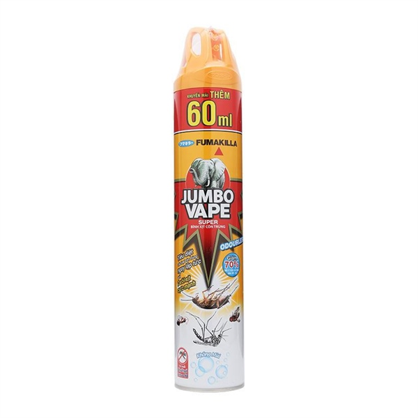 Bình xịt côn trùng Jumbo - Không mùi (JUMBO VAPE G1 XIT C.TRUNG K.MUI 600ml)
