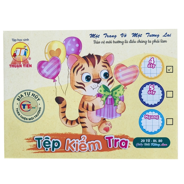 Tệp Kiểm Tra Thuận Tiến 4 Ôly Vuông - 20 Tờ - ĐL 80gsm