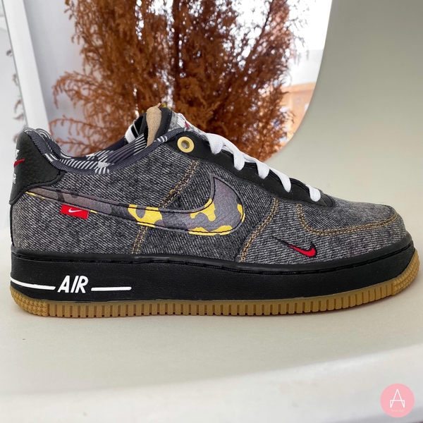 [DB1976-001] K NIKE AIR FORCE 1 LOW 'REMIX BLACK' BLACK/MULTI-COLOR