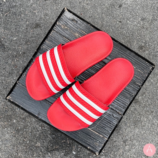 [EF5432] M ADIDAS ADILETTE RED WHITE