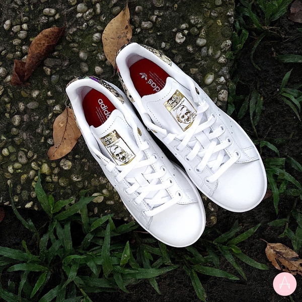 [FV3086] W ADIDAS STAN SMITH WHITE/GOLD SNAKESKIN