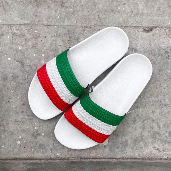 [G55378] M ADIDAS ADILETTE SLIDE 'ITALY' WHITE/GREEN/RED