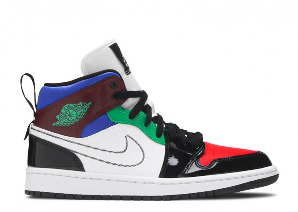 [DB5454-001] W AIR JORDAN 1 MID SE 'MULTI COLOR' BLACK/UNIVERSITY RED