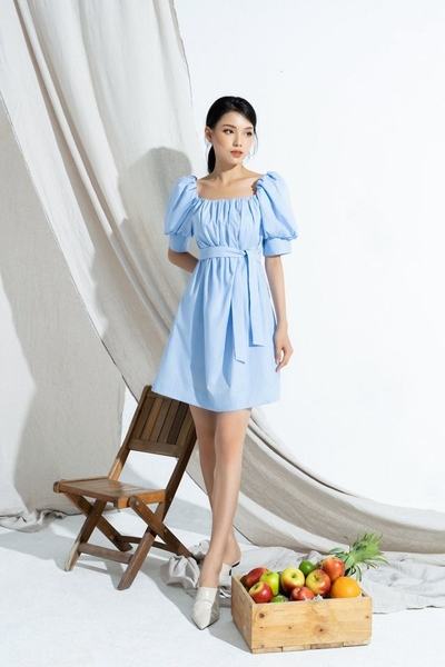 Baby doll dress with belt