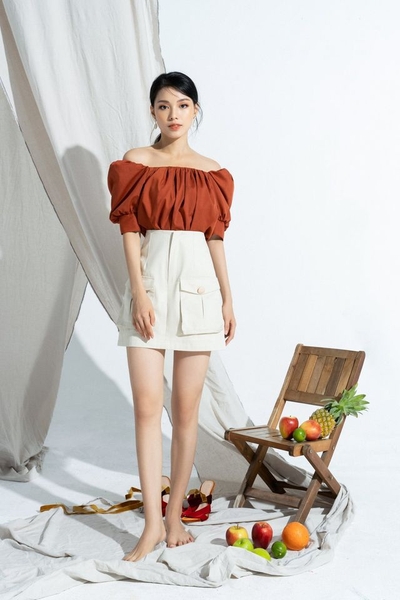 Baby doll top with belt