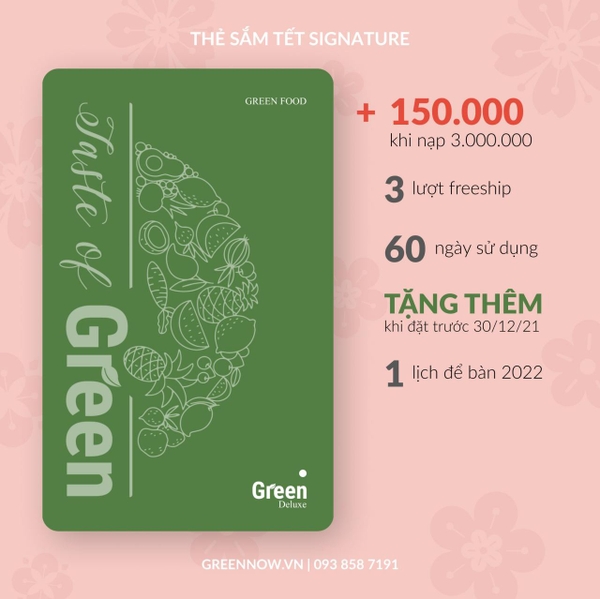 Thẻ mua sắm Tết Taste of Green - Hạng DELUX