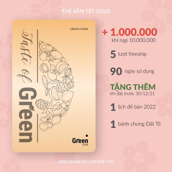 Thẻ mua sắm - Tết Taste of GREEN hạng GOLD
