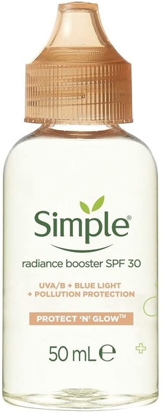 Tinh chất chống nắng, chống oxy hóa cho da rạng rỡ Simple Protect 'N' Glow Radiance Booster SPF 30 Glowing Skin Invisible Sun Protection 50 ml
