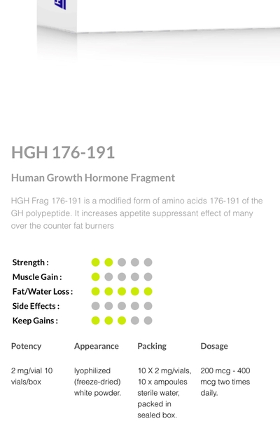 HGH 176 -191 Human Growth Hormone Fragment 2mg x 10