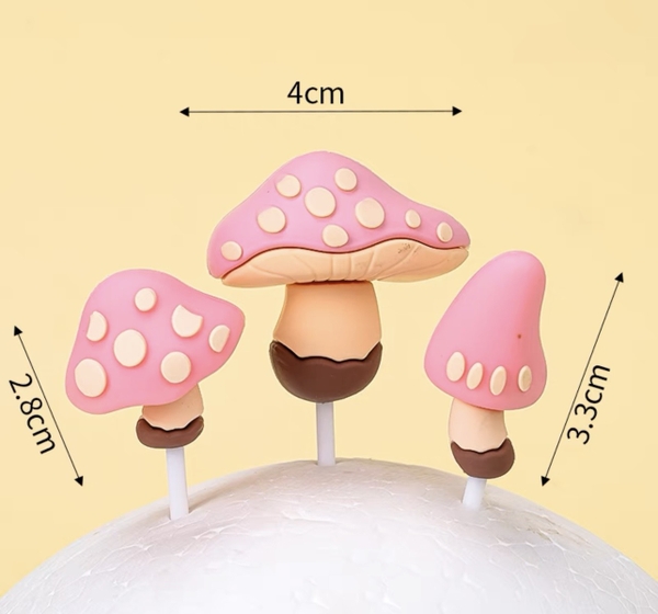 Set 3 nấm nhựa silicon-HỒNG.