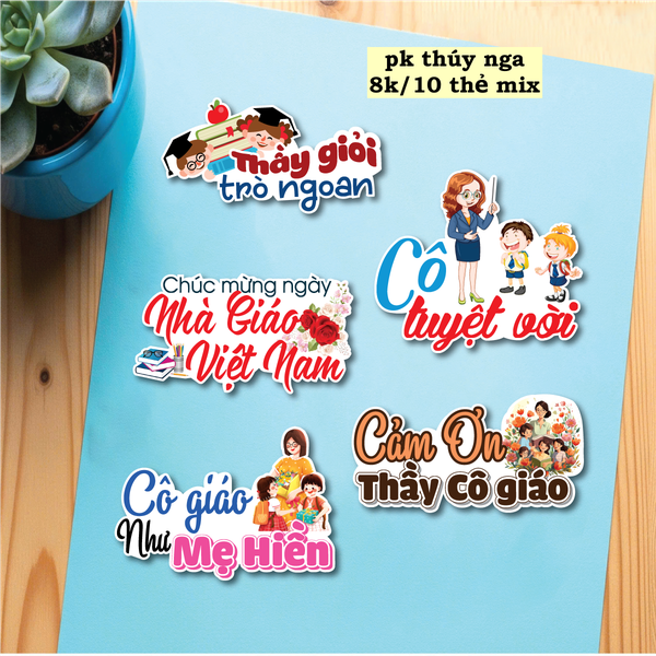 Set 10 thẻ mix mẫu chủ đề nhà giáo việt nam 20.11.
