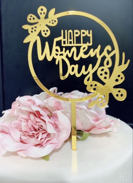 Set 10 mica Women day tròn-vàng.