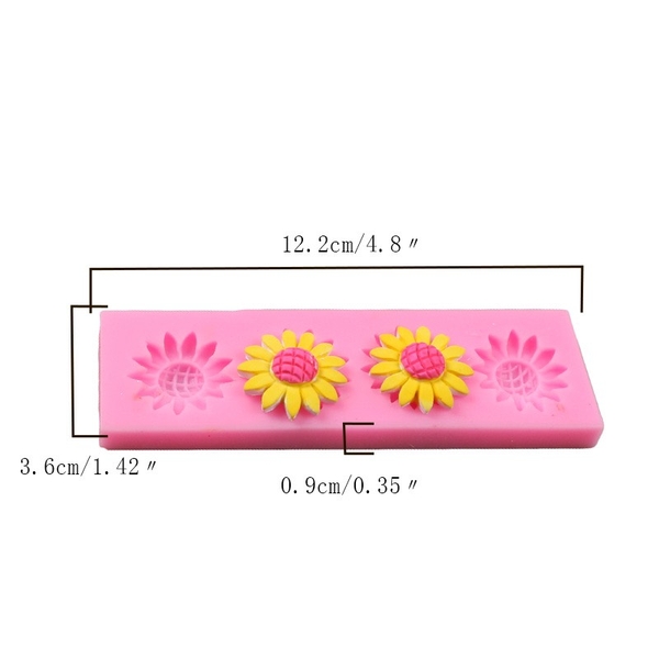 Khuôn 4 hoa hướng dương silicon.