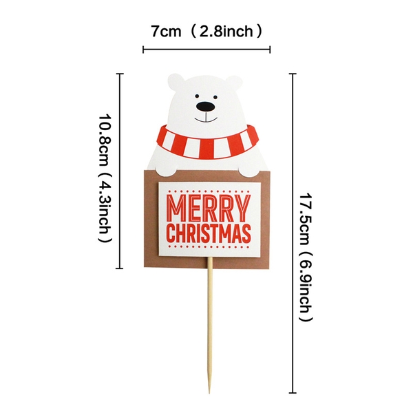 CAM-Set 10  Bảng X-Mas giấy-hình gấu.