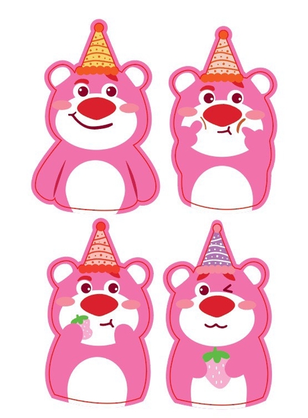 Combo  8 gấu dâu TO (giấy).