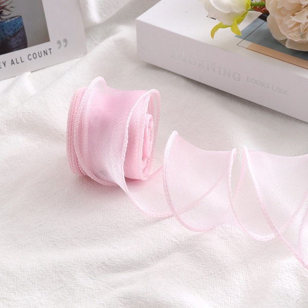 Ruybang voan không lõi 4CM X 10M-HỒNG NHẠT.