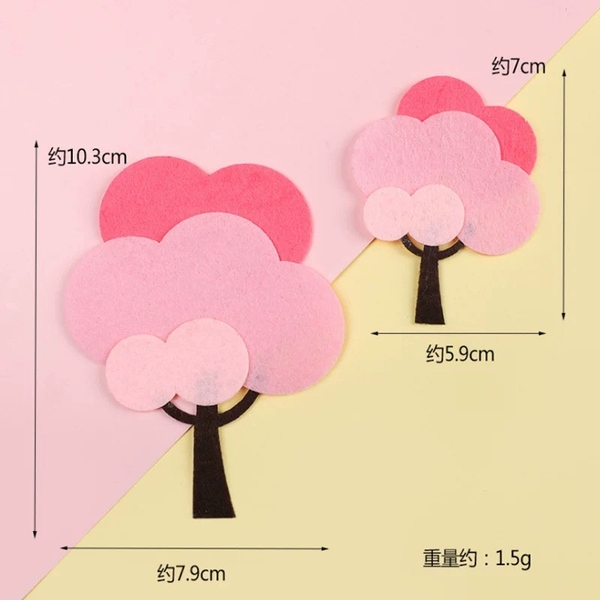 Set 2 cây vải dạ 3 lớp -HỒNG.