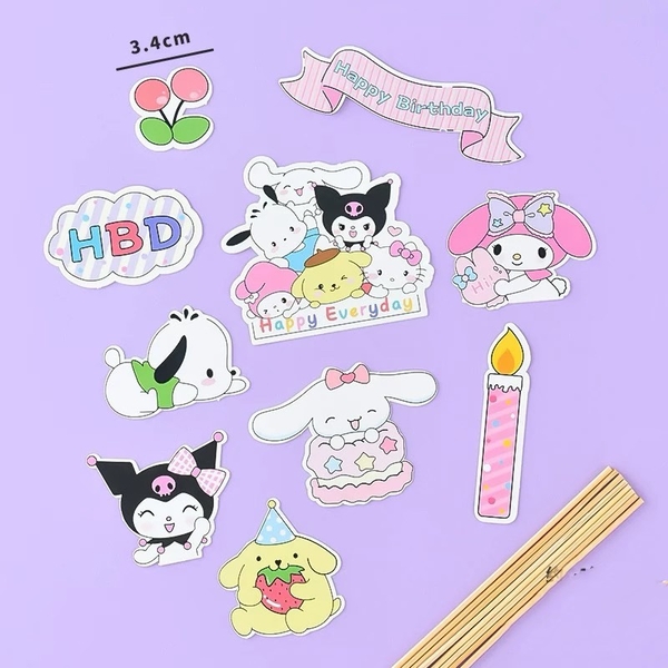 Combo 2 set giấy-mix kuromi, melody, chó pacha, chó  Cinnamoroll.