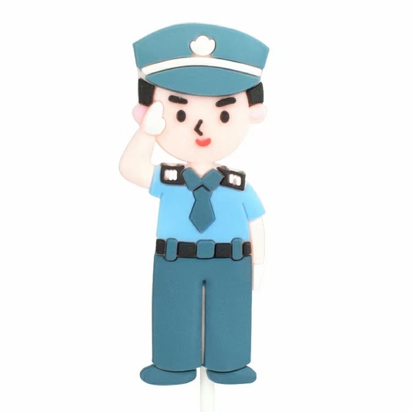 Chú bộ đội chào cờ (nhựa dẻo).