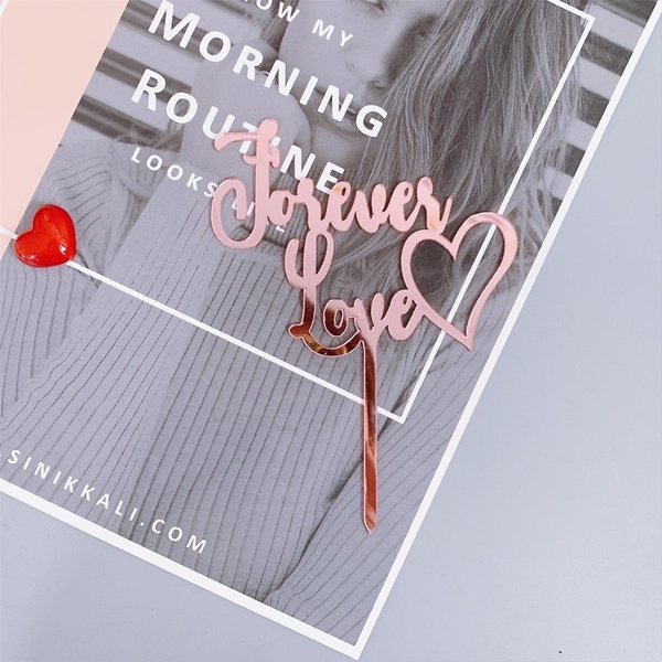 Set 10 mica Forever LOVE -HỒNG.