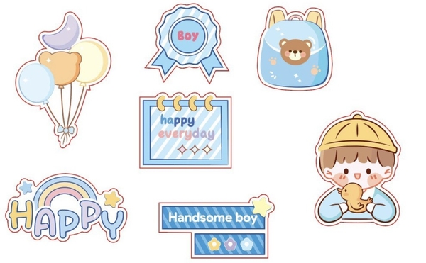 Combo 2 set giấy happy everyday-bé trai xanh9912.