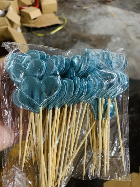 CAM-Túi 50 cây tim da phồng xanh U036