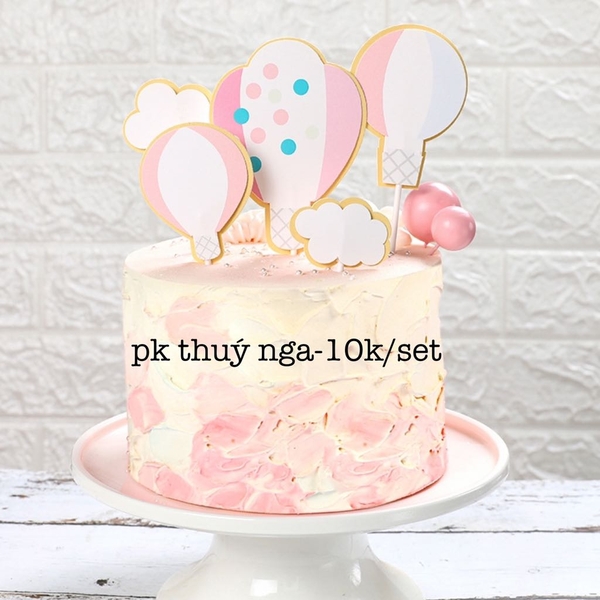 CAM-Set cắm đám mây khinh khí cầu hồng