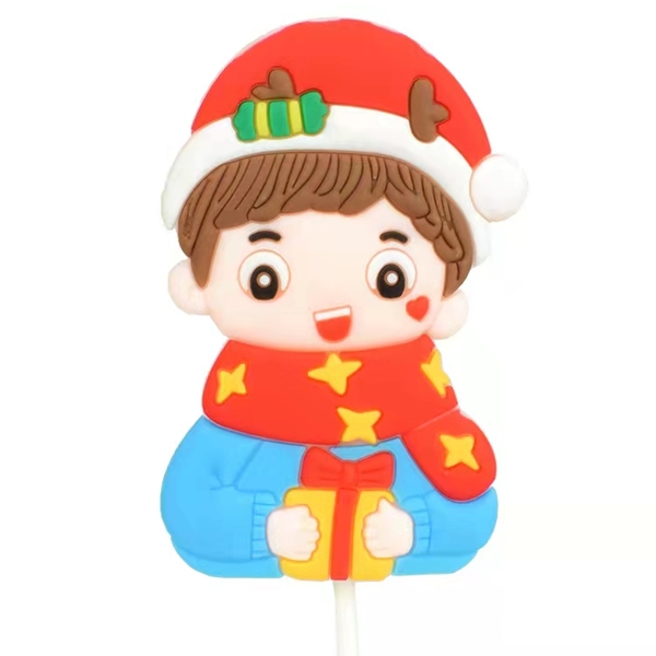 TUONG-Bé trai noel mũ đỏ, khăn đỏ (nhựa dẻo).