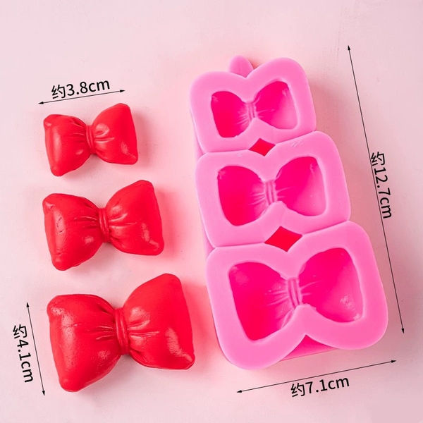 Khuôn silicon -3 nơ to nhỏ (mẫu mới).