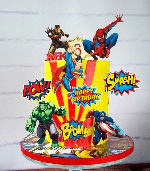 Combo 2 set giấy Avenger (5 anh hùng)+ boom, pow.